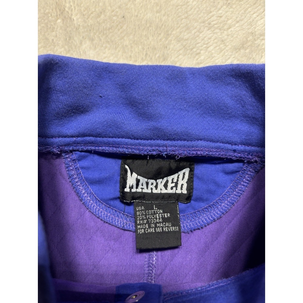 Vintage Marker Purple Quarter Button Long Sleeve Shirt Size Large - Picture 6 of 9
